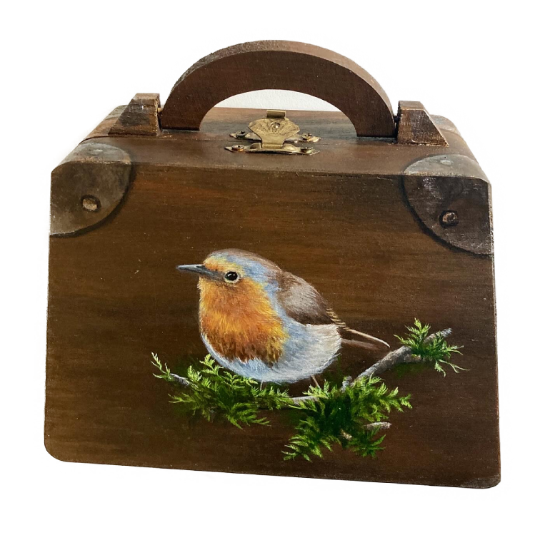 Roodborst koffer verkocht