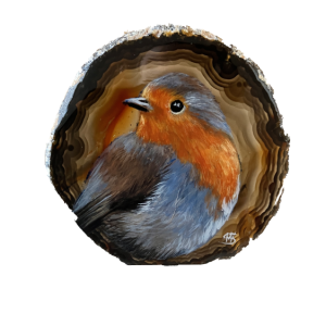 Roodborstje agaat verkocht