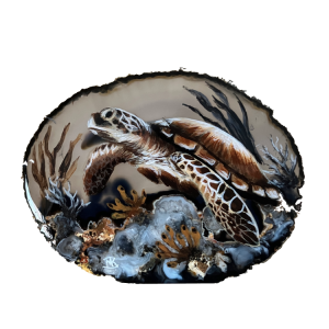 Schildpad agaat zwart